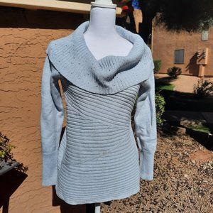 Winter Sale New York & Company Blue Sparkle Cowl Neck Sweater